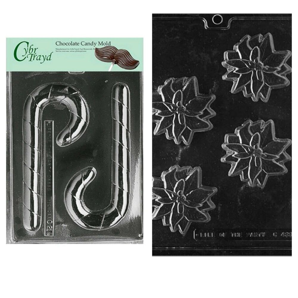 Cybrtrayd Christmas Candy Cane Poinsettia Molds Mdk25G-c433 Mdk50c-c021